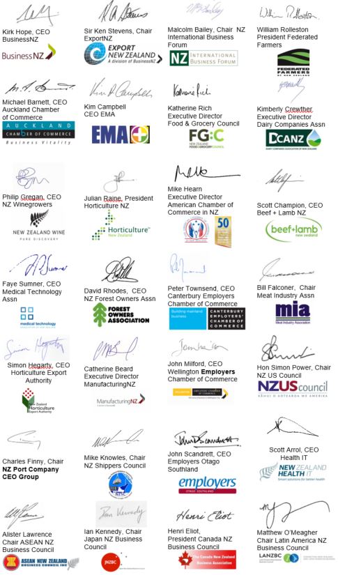 TPPA Letter signatories