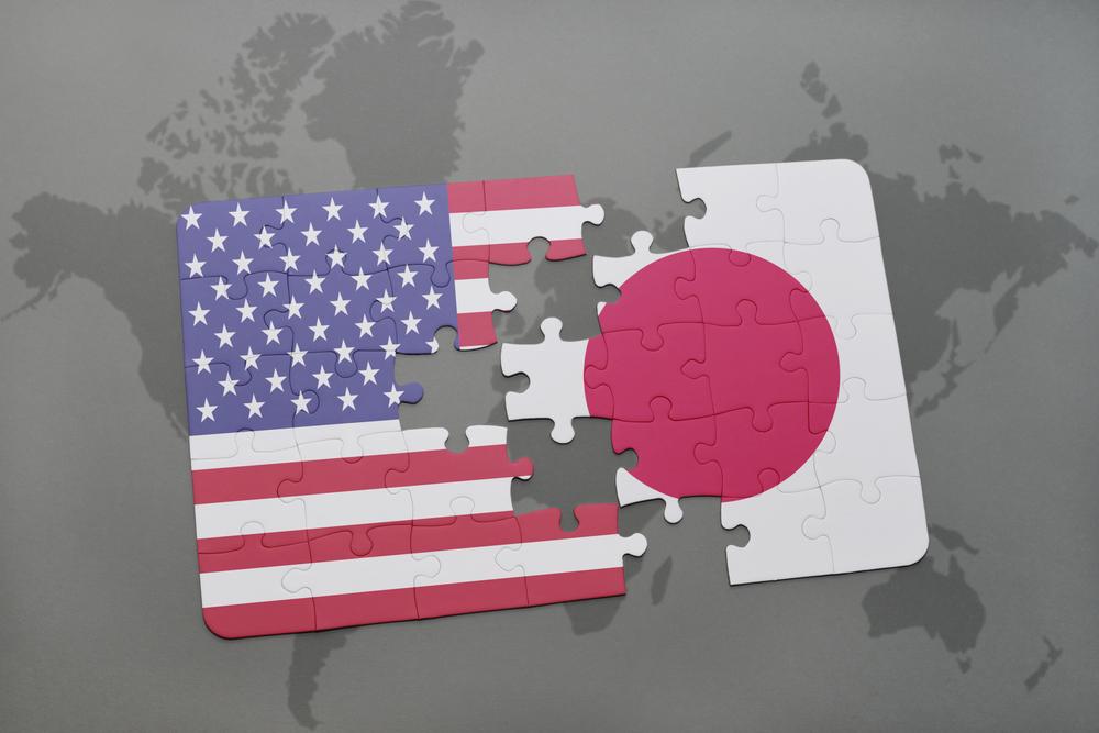 US and Japan map in a puzzle